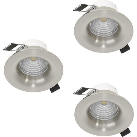 Lot de 3 spots encastrés Saliceto nickel Ø 8.8cm - 4.8W - 902279 (1/3)