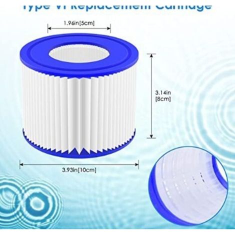 Cartouches filtrantes dédiées Bestway VI/Lay-Z-Spa Miami Filtre à charbon actif double effet amélioré (paquet de 2) Filtration haute efficacité adaptée aux spas/jacuzzis gonflables (1/4)