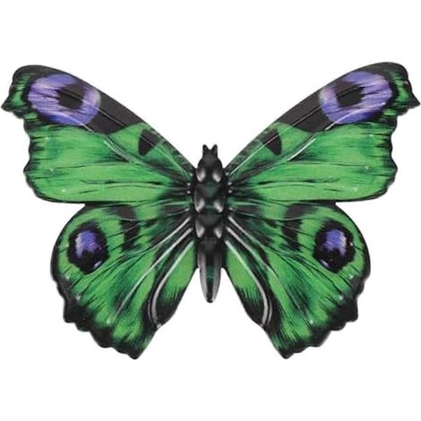 Décoration murale extérieure papillon, papillon en métal pour clôture ou décoration intérieure, vert (1/4)
