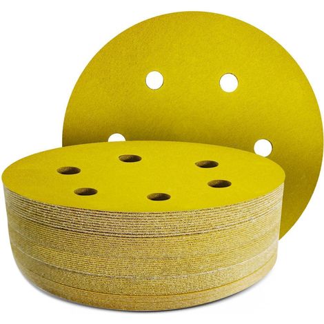 Schleifpapier 150mm Klett 6-Loch Korn 180 für Exzenterschleifer 50 Stück (1/5)