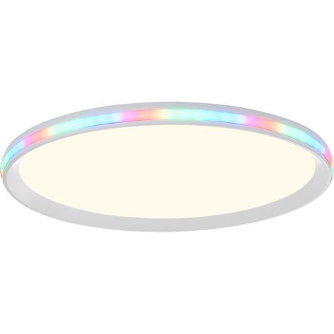 Plafoniera LED RGB con telecomando Lampada da soffitto CCT dimmerabile Luce da soggiorno cambia colore, bianca, 28W 2800Lm bianco caldo-freddo, DxH 45x6 cm