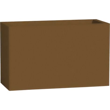 Rechteckige Vase Cromia Flowerpot aus einfarbigem Harz mit Dekoration "Made in Italy -Bronzefarbig