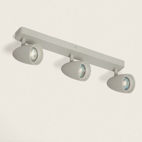 Deckenleuchte Aluminium Rechteckig Adrien 3 Strahler Steingrau