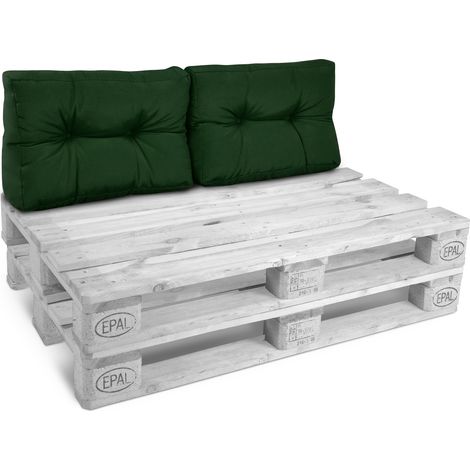 2X Coussins de dos de palette Outdoor Eco Style, 60x40cm, Vert