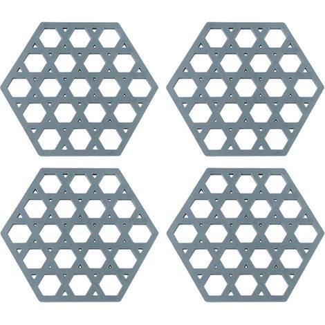 4 dessous-de-plat en silicone résistants à la chaleur, 15x13 cm, anti-dérapant, anti-adhérent, pour intérieur et extérieur (1/5)