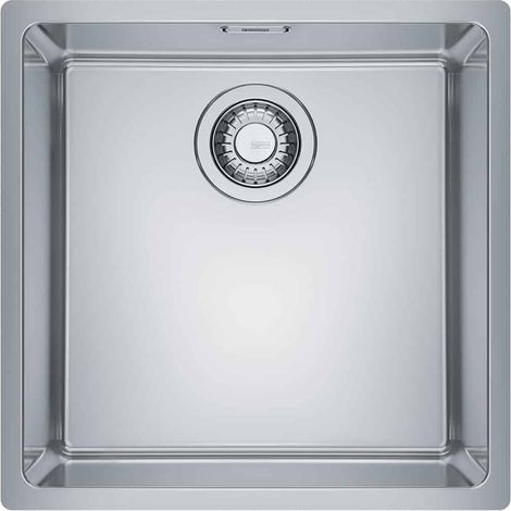 Franke – Évier Maris MRX110-40 – Inox lisse – Dimensions 440 x 440 mm – Siphon 1 cuve inclus – Vidage manuel avec bonde automatique