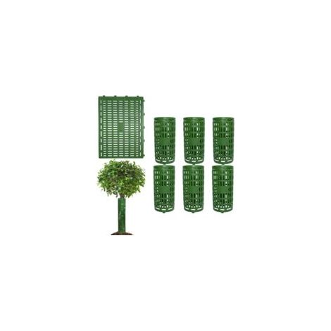 Lot de 6 protections de tronc d'arbre imperméables en plastique robuste et réglable pour le jardin (1/5)