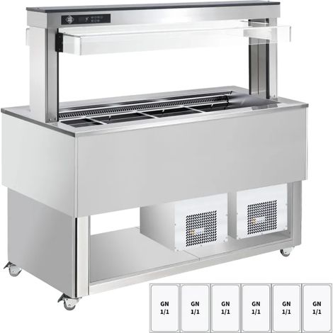 Buffet à froid positif, réglable GN 6-1/1 inox RM - TR BLUE+ 6I - RM Gastro