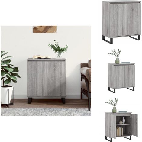 Sideboard Grau Sonoma 60x35x70 cm Holzwerkstoff - Schreibtisch - Wohnzimmermöbel - Sideboard Grau - Holz Sideboard - Regal (1/5)