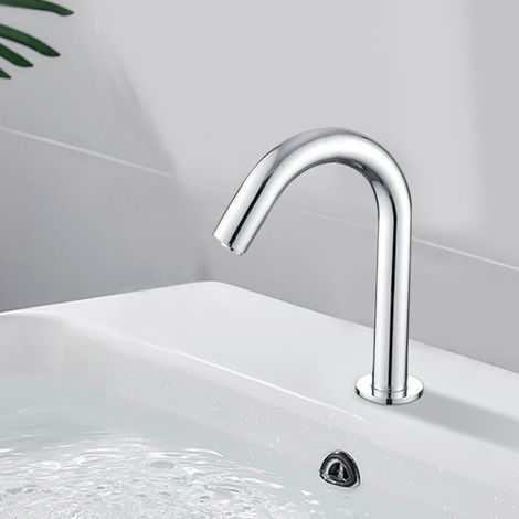 G1/2-Zoll-Gewinde, automatischer Infrarot-Wasserhahn mit Induktionssensor, Einzel-Kaltwasserhahn mit Steuereinheit, kurze Bauhöhe (1/5)