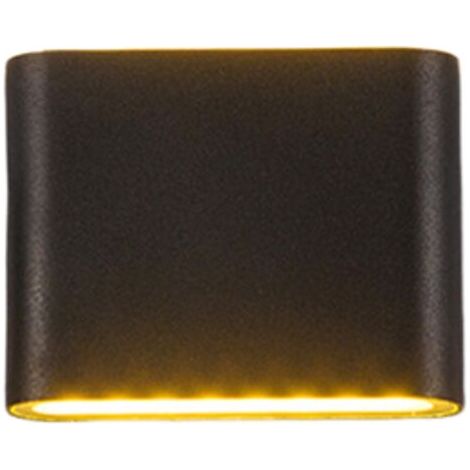 6W Lampe frontale miroir de salle de bain, lampe murale miroir LED, noir, lumière blanche chaude (1/5)