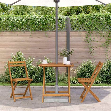 Table de jardin pliable Table d'appoint, Table de Balcon, 70x70x75 cm Bois d'acacia massif OIB6643E (1/5)