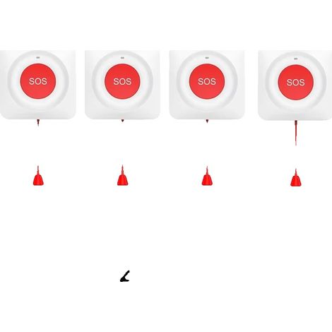 Pulsante antipanico, allarme di emergenza, compatibile con la domotica, 4 pezzi (1/2)