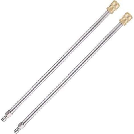 Set di 2 prolunghe per idropulitrice ad alta pressione, accessori per la pulizia delle grondaie, lancia telescopica di ricambio e ugelli per la pulizia dei vetri. (1/4)