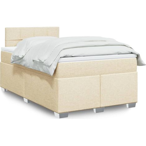 Boxspringbett mit Matratze Creme 120x200 cm Stoff (1/5)