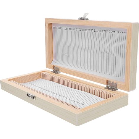 Boîte de Rangement Coulissante Grosse Capacité en Bois pour 50 Lames de Microscope pour Collection de Tranches Préparées en Laboratoire (1/5)