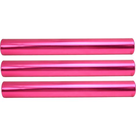 Lot de 3 bâtons de relais en alliage d'aluminium pour la course à pied, équipement idéal pour les équipes et les événements de relais étudiants en extérieur. Couleur : rose rouge. (1/5)