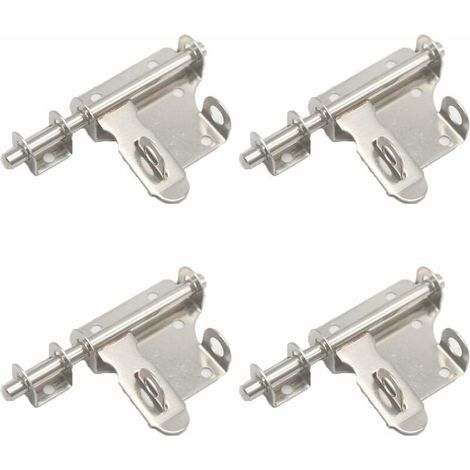Ahlsen Verrou de Porte à Boulon Coulissant - Lot de 4 Loquets en Acier Inoxydable pour Sécurité, avec Trou pour Cadenas (1/5)