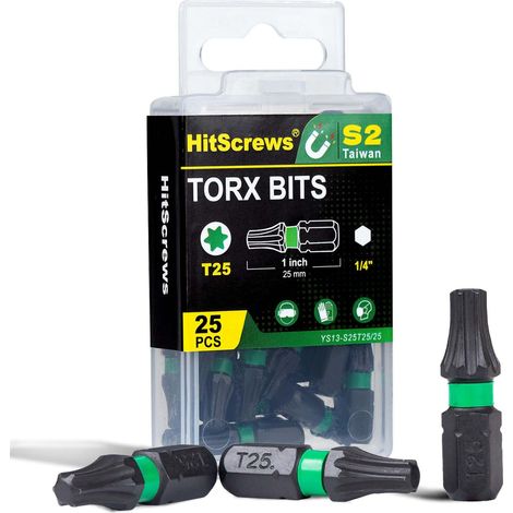Embout Visseuse Torx T25 Aimanté 25mm 25 Pièces (1/5)