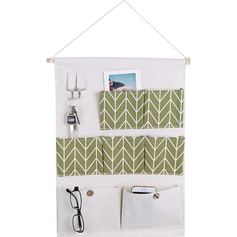 Sac de rangement suspendu - au-dessus de la porte Poches de rangement pour magazines Porte avec porte de placard Meuble de rangement suspendu Organisateur en lin Coton Tissu Porte murale étui de range (1/5)