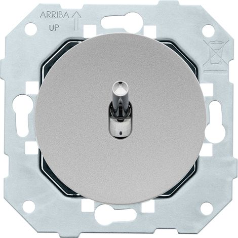 Fontini – Va-et-vient ALU – Manette chrome – Installation encastrée – Courant 10AX – Tension 250V – IP20 – Fixation par clip