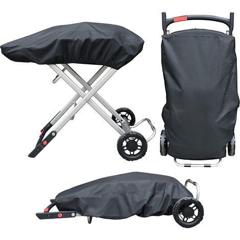 Housse de protection pour barbecue en tissu Oxford imperméable et résistant avec ourlet réglable Noir (1/4)