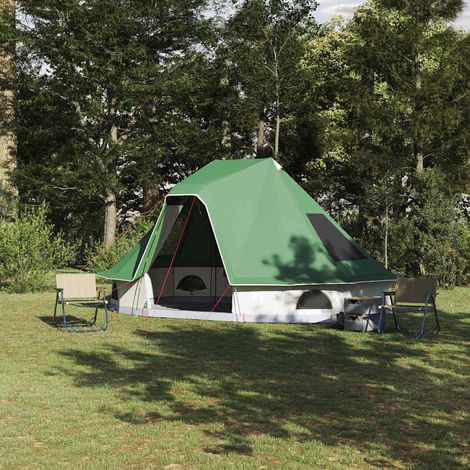vidaXL Tipi Tent 6-Person Green Taffeta (1/5)