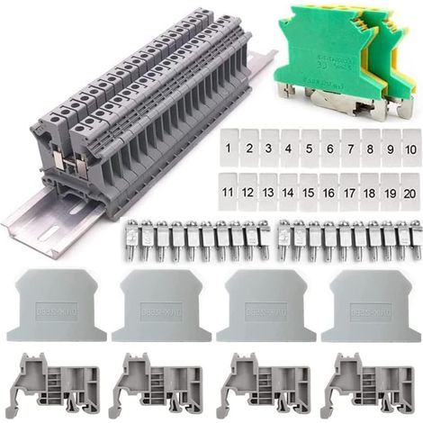 Bornes de Connexion, Borniers sur Rail DIN Compact Bornier Connecteur électrique Automatique Kit de Bornier Universel pour Lautomatisation de Production la Transformation de Circuit (1/5)