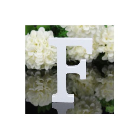 LETTERA "F" IN LEGNO BIANCO 12CM ALFABETO MATRIMONI COMPLEANNI DECORAZIONI FESTA