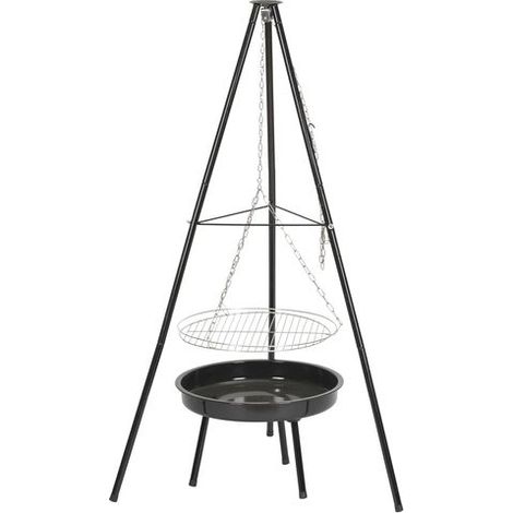 TrendLine Dreibein-Schwenk-Grill Ø 46,5cm Schwenkgrill Feuerschale verchromt