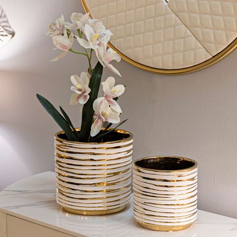 Vase Banivaka Dmora, en Céramique Blanche
