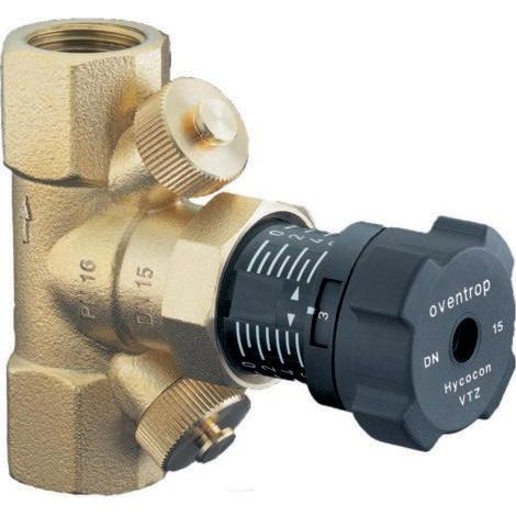 Oventrop Hycocon VT Strangregulierventil DN 50, 2" Innengewinde mit Mess- und Entleerungsventil, Messing (1/4)