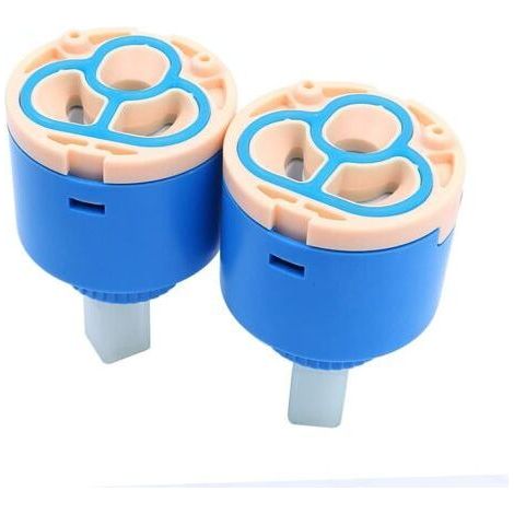 2er-Pack Ersatzkartuschen für Wasserhähne, Keramikscheibenkartusche, Mischbatterie, Innensteuerung, Küchenarmatur mit Wasserfallfunktion, 40 mm (1/5)