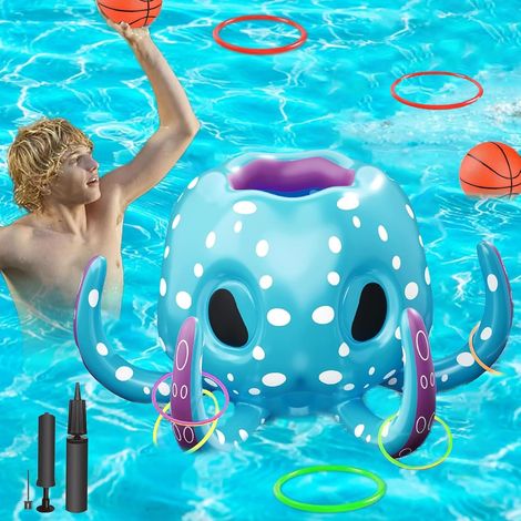 Cerceau de Basket-Ball Flottant pour Piscine,Piscine Gonflable Jouets,Panier de Basket-Ball Gonflable,Jouet de Natation pour Piscine,pour Enfants,Adultes,Familles (1/5)