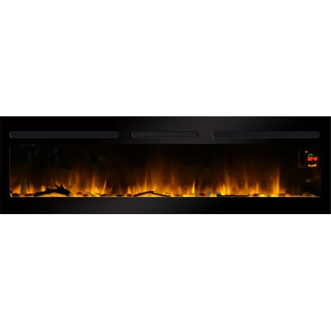 Chemin'Arte – Cheminée électrique encastrable 152 cm – Effet flammes LED – Chauffage 2000W pour 30 m² – Télécommande avec programmation horaire