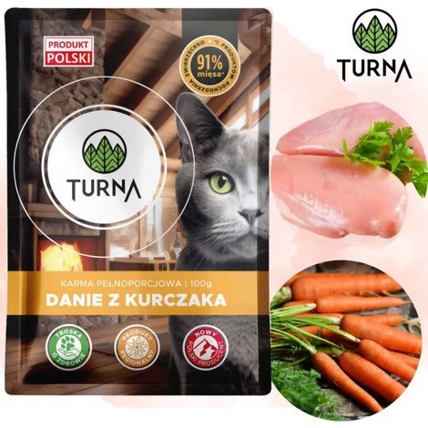 Pâtée pour chat Turna saveur poulet 100 g (1/4)