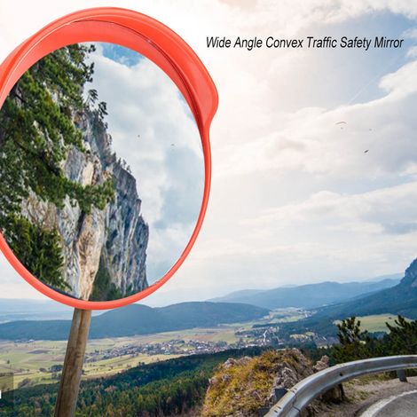 Rétroviseur de sécurité routière convexe grand angle de 30 cm pour allée, avec accessoires de montage (1/5)