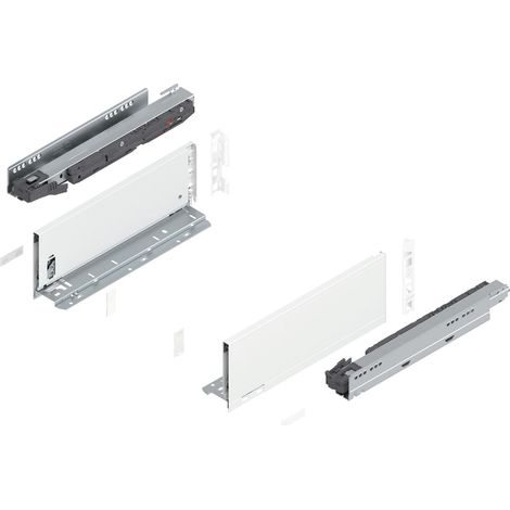 Blum Legrabox pure H K Schubladenschienen Set  1 Paar, 40kg 350mm  Tip On Vollauszug, seidenweiß