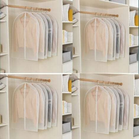 [NON UTILIZZATO] Semi Transparents Housse Vetements à Suspendre avec Zip, Anti Poussière Etanche Mite Humidité，16 Housses de Vêtements, 60x120cm,
