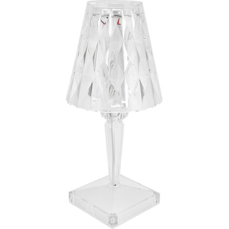 Lampe en cristal, abat-jour à forte transmission de lumière, alimentation USB, lampe de table décorative à faible consommation d'énergie pour salon ou restaurant, lumière blanche (1/5)
