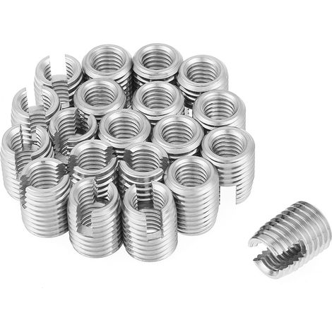 20 inserts filetés autotaraudeurs fendus en acier inoxydable SUS303 M8 x 15 mm (1/5)