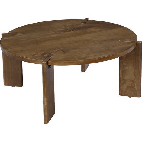 sweeek - Exotischer runder Couchtisch aus Massivholz