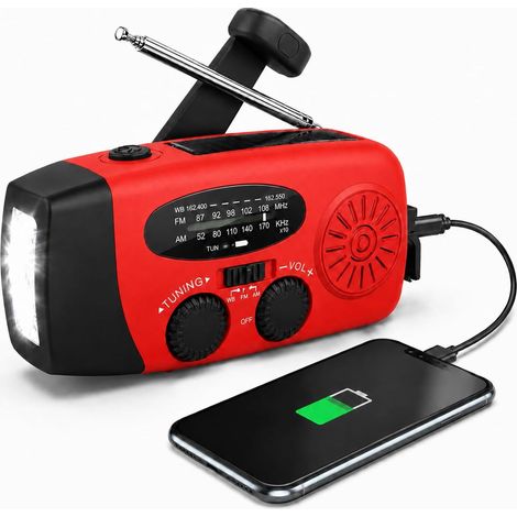 Radio solaire portable avec météo AM/FM/NOAA, générateur de 2000 (1/5)