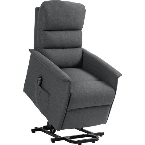 Electric Riser Recline Armchair, with Footrest - Dark Grey
