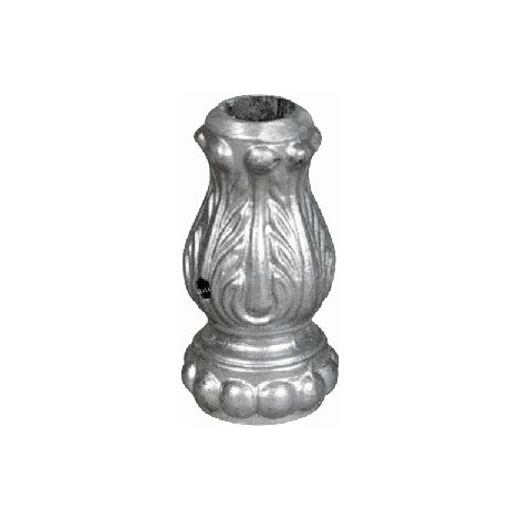 Demi garniture ornementée pour barreaux de Ø16mm - Hauteur 75mm largeur 45mm -Aluminium - À visser - DECO FER FORGE