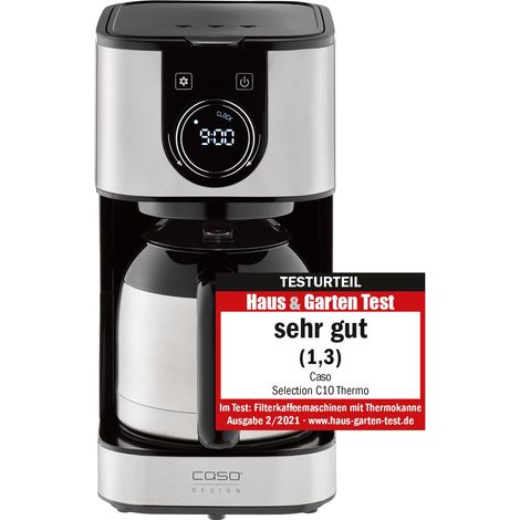 Caso Selection C10 - Macchina termica da caffè con thermos da 1,2 l, timer, in acciaio inox con filtro permanente per 10 tazze, acciaio inox, nero (1/5)