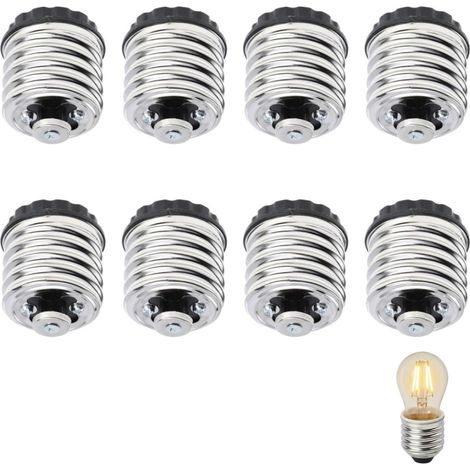 Adaptateur Ampoule E40 vers E27, Adaptateur de douille Lot de 8 Convertisseur de Douille LED Compatible Ampoules LED Pratique et Polyvalent Accessoires de Lampe