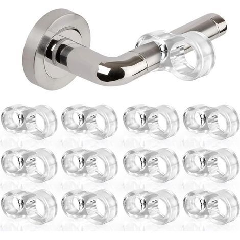 [JAMAIS UTILISÉ] 12 Pièces Butées de porte PVC, RISVOWO Silicone Porte en Silicone Anti-Poignée, Transparent Butoir poignée de porte, Mur Et De Meubles de fenêtre (1/4)