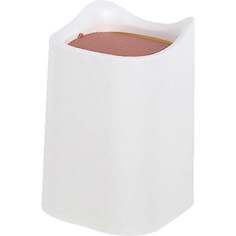 Mini poubelle en plastique avec couvercle pour meuble-lavabo ou bureau - Blanche (1/3)