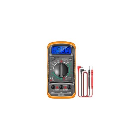 Multimetro portatile con schermo LCD retroilluminato, multimetro multifunzione, tester ad alta precisione per fabbriche e scuole professionali (arancione) - Crezuo